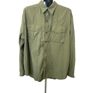 Ducks Unlimited Men’s‎ XL Olive Green Nylon Vented Fishing Outdoor Shirt